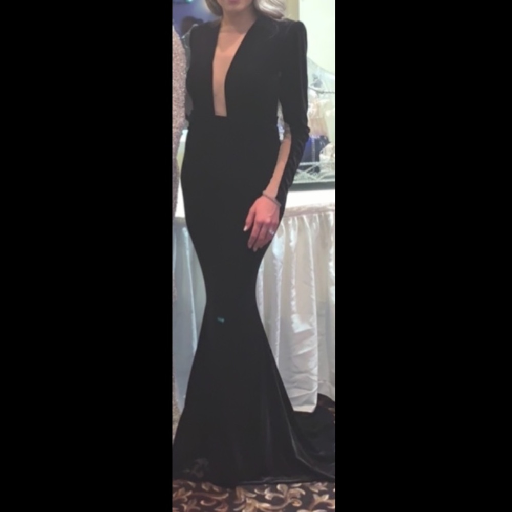 Black velvet gown